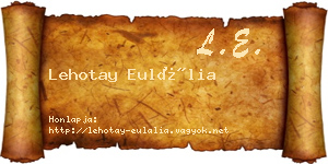 Lehotay Eulália névjegykártya